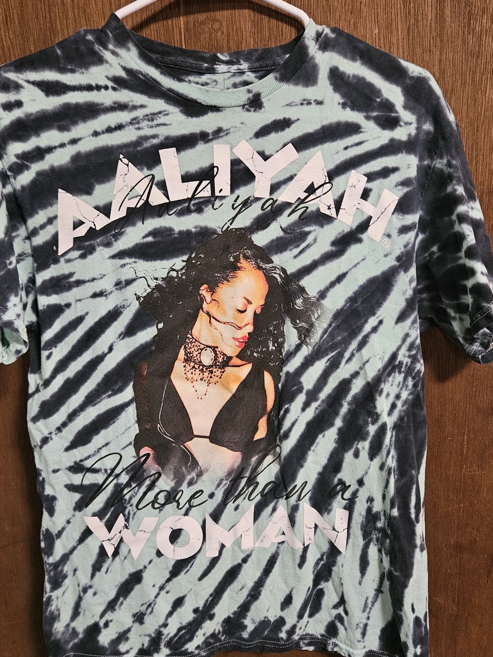 Aaliyah Tie-Dye Graphic Tee in Mint & Black